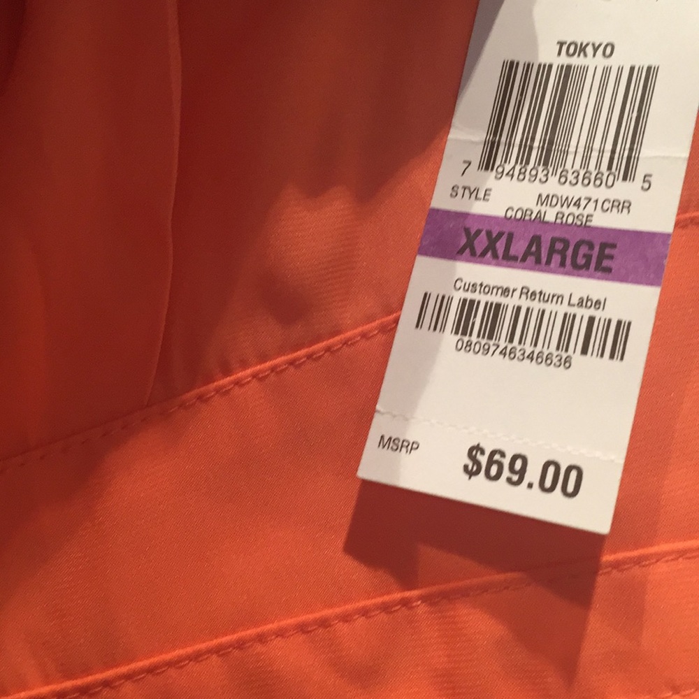 Bar III Tokyo coral rose dress size XXL - Picture 3 of 4